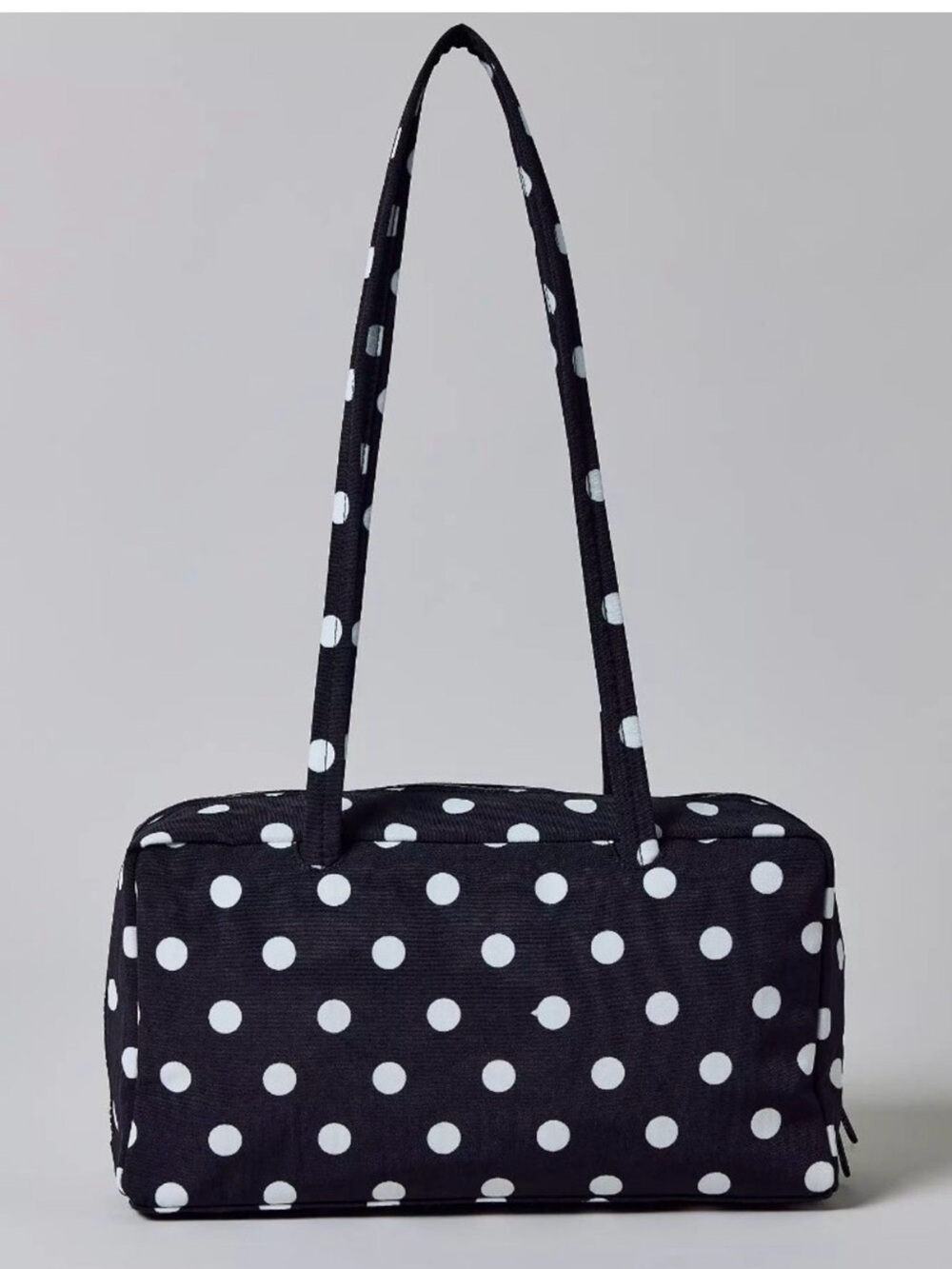 NWT Baggu Regular Bowler Bag - Black w/ White Polka Dot